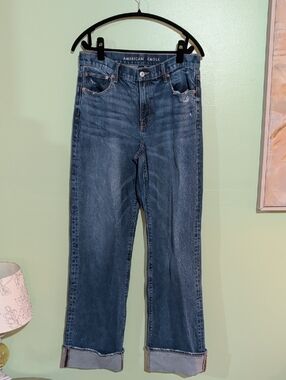 American Eagle Outfitters Blue Stove Pipe Jeans 8 Extra long